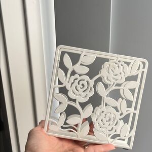 IKEA White Floral napkin holder